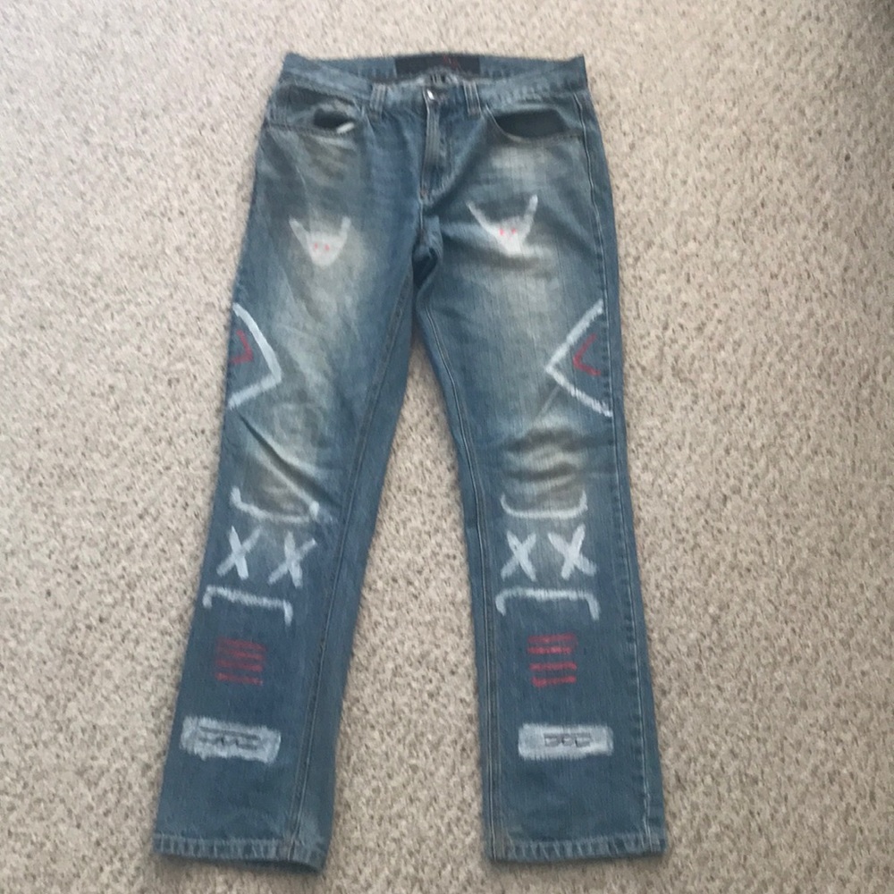 Custom 1/1 Designer Jeans Hand Drawn/Hand Painted